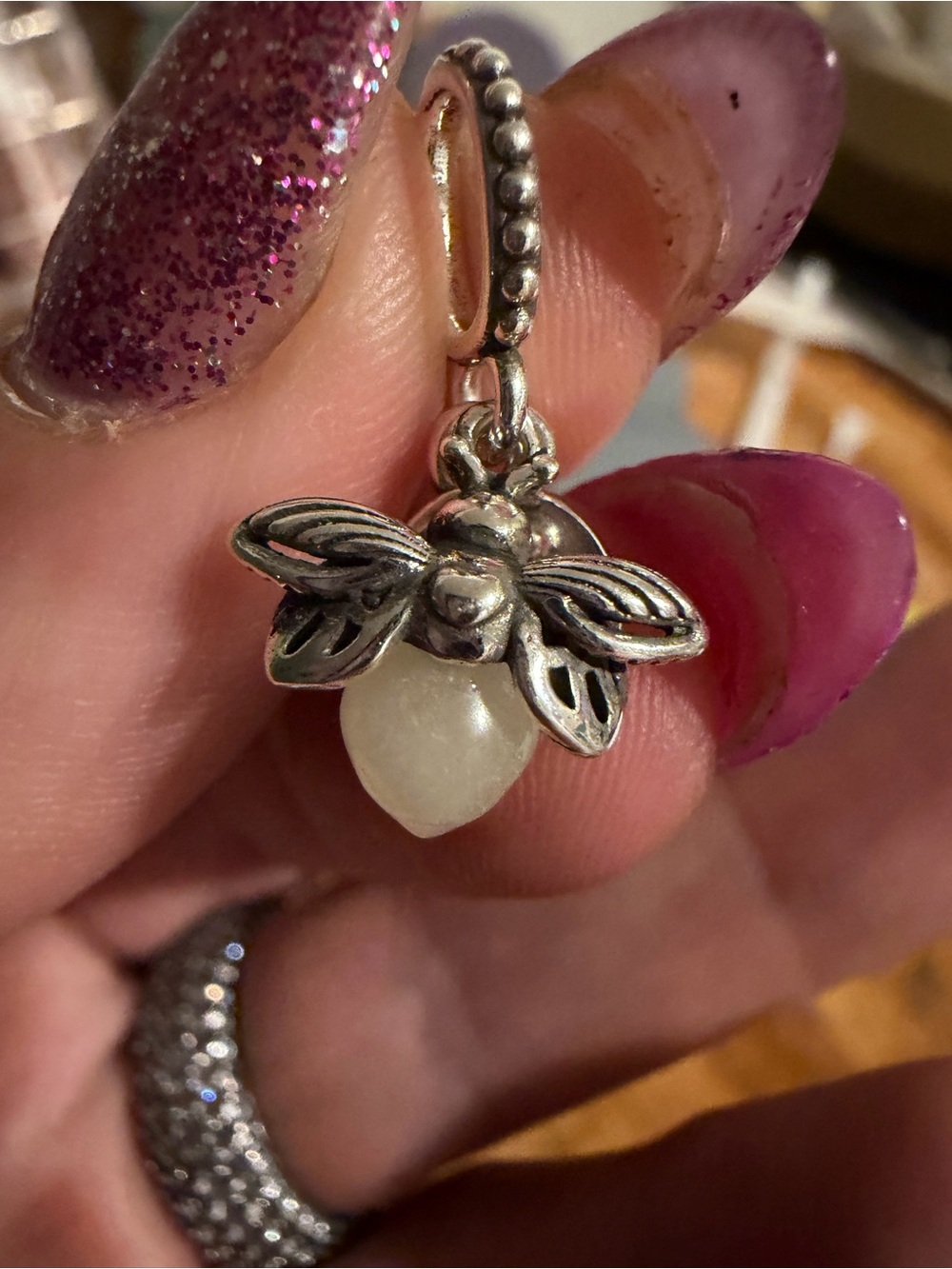 Pandora Glow in the Dark Fire Fly Dangle Charm